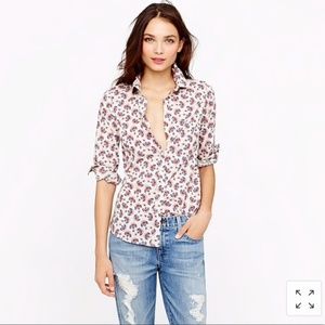 J Crew Perfect shirt in Papaya Paisley 8